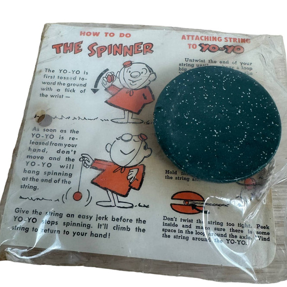 Duncan Butterfly Yo-Yo #707 Vintage 1958 Wooden New In Package Green NEW - Picture 2 of 4